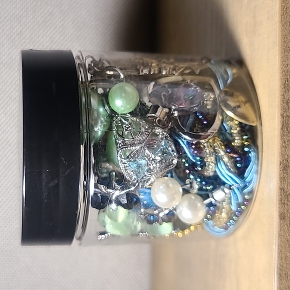 Jewelry - Mystery Jewelry Jar – Blue & Silver Tones | Boho, Vintage, Pearls, Beads, Charms